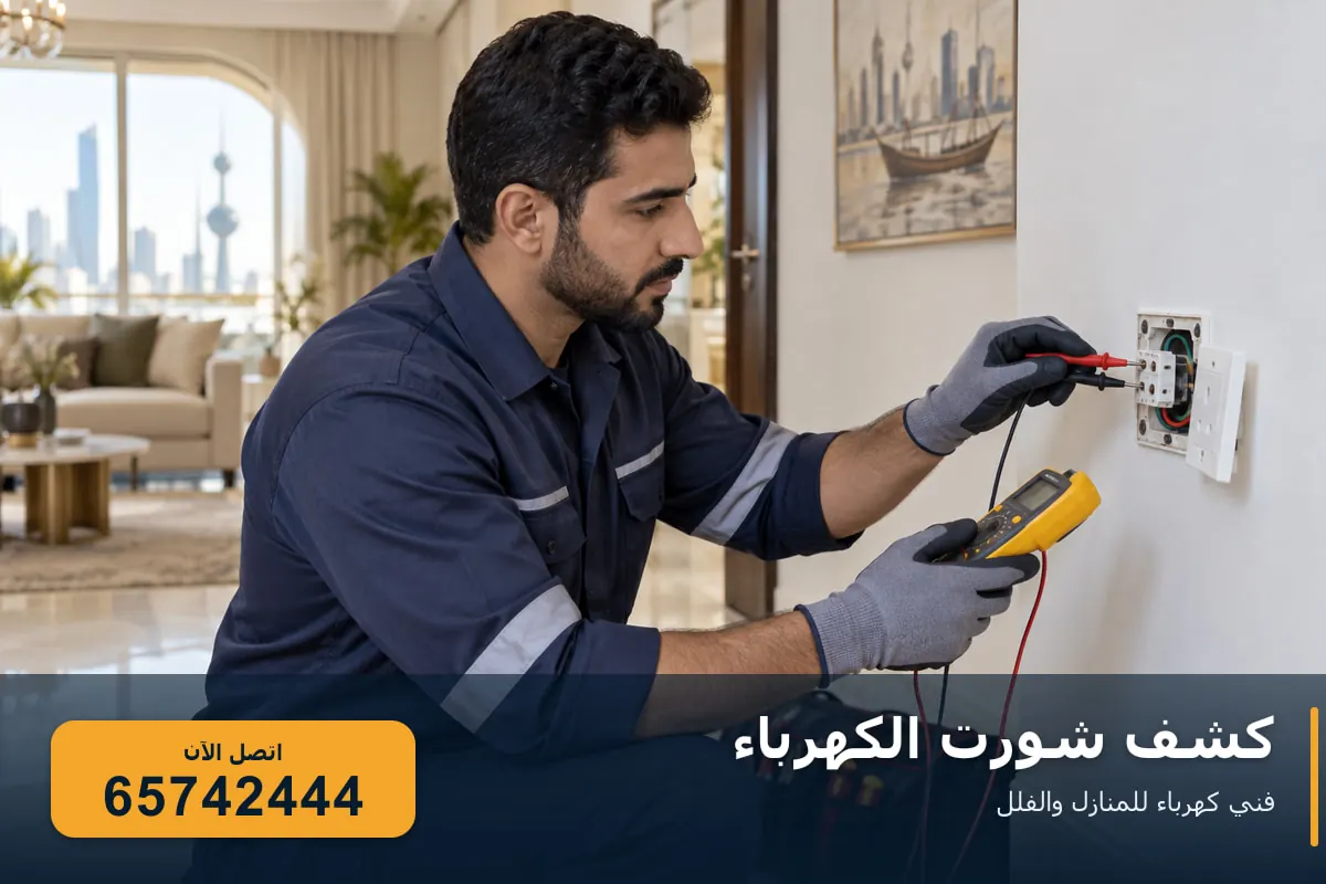 فني يكشف شورت الكهرباء في فيش جداري بجهاز الملتيميتر